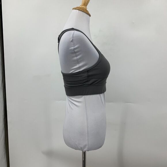 Zyia Active Sports Bra Womens Small Gray Mesh Panel Racerback Zip Back Longline - Picture 5 of 14
